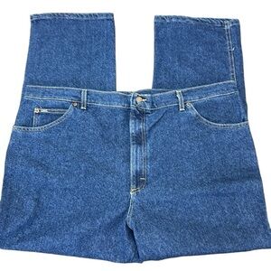 Vintage Lee Regular‎ Fit Straight Leg Stretch Jeans 46x30 Union Made USA Denim